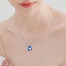 Load image into Gallery viewer, Cat with Moon and Star Pendant Necklace