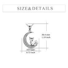 Load image into Gallery viewer, Cat on The Crescent Moon Pendant Necklace