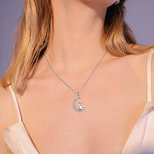 Load image into Gallery viewer, Cat on The Crescent Moon Pendant Necklace