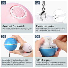 Load image into Gallery viewer, Colorful Smart Interactive Cat Toy with LED Light 360 Degree Self Rotating Ball