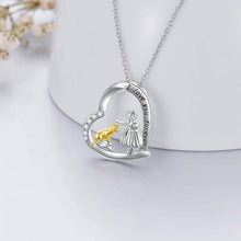 Load image into Gallery viewer, Cat &amp; Girl I Love You Forever Pendant Necklace
