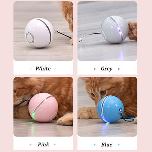 Colorful Smart Interactive Cat Toy with LED Light 360 Degree Self Rotating Ball