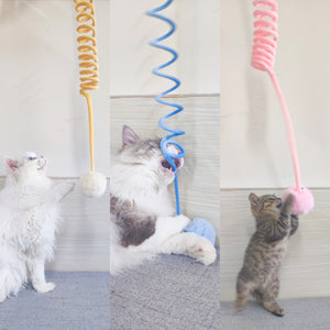 Spring Fur Ball Cat Toy
